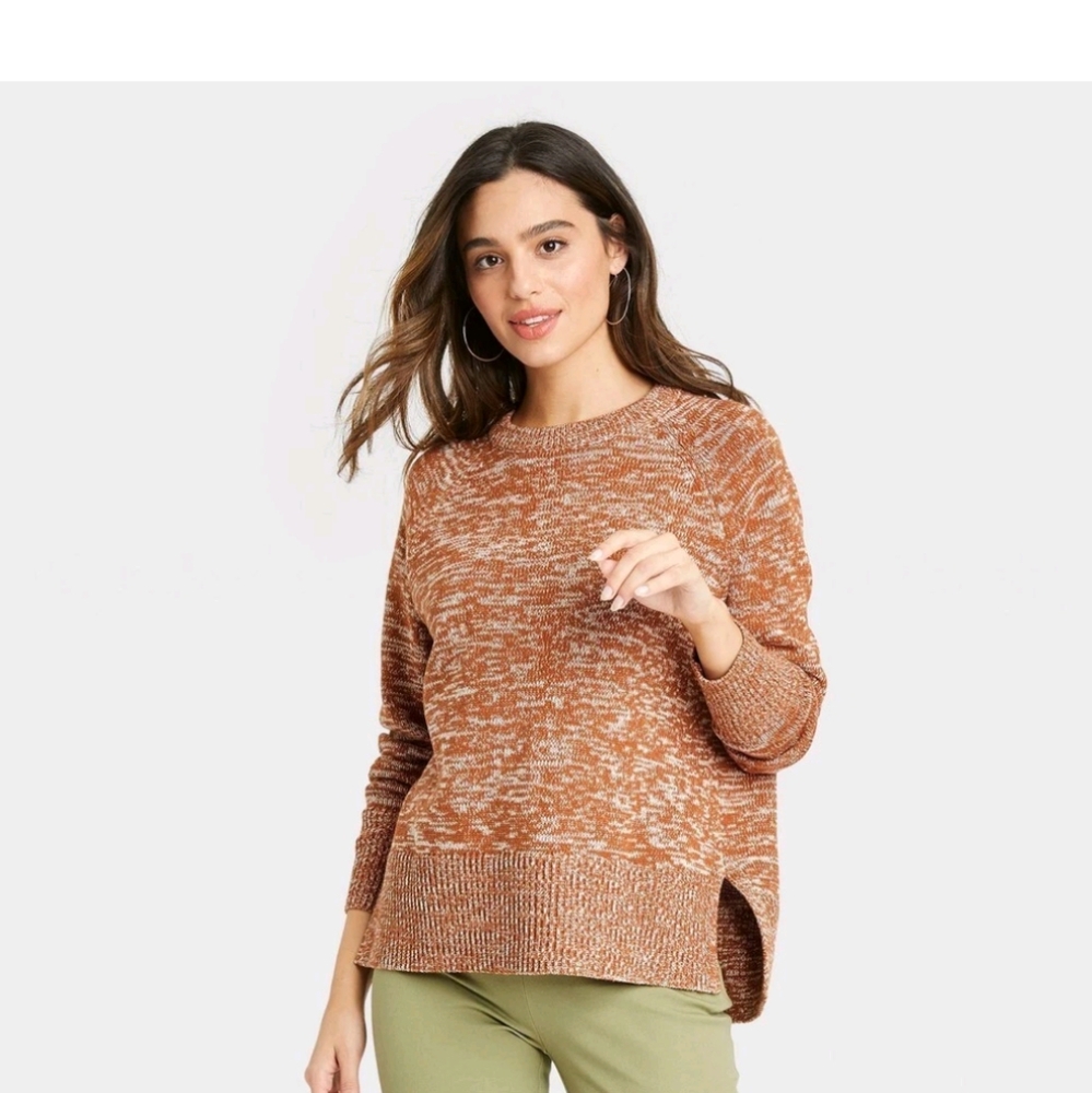 Women's Crewneck Pullover Sweater - A New Day - Rust Size XL